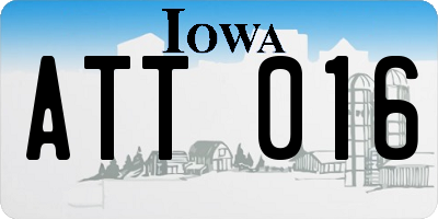 IA license plate ATT016