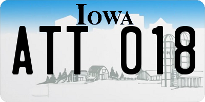 IA license plate ATT018