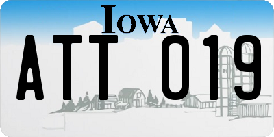 IA license plate ATT019