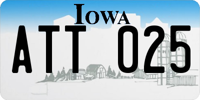 IA license plate ATT025