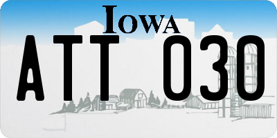 IA license plate ATT030