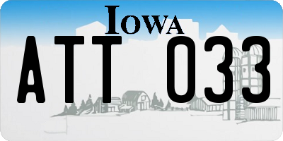 IA license plate ATT033