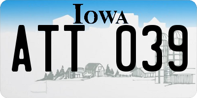 IA license plate ATT039