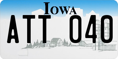 IA license plate ATT040
