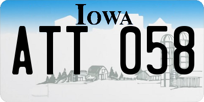 IA license plate ATT058