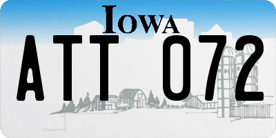 IA license plate ATT072
