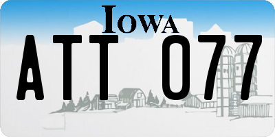 IA license plate ATT077