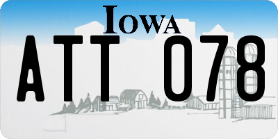 IA license plate ATT078
