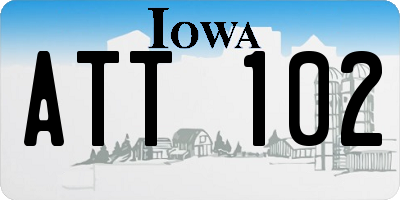 IA license plate ATT102