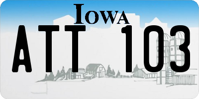 IA license plate ATT103