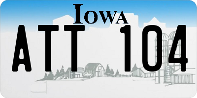 IA license plate ATT104