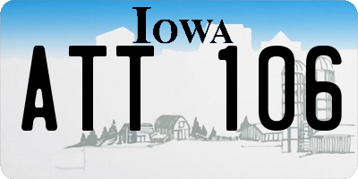 IA license plate ATT106