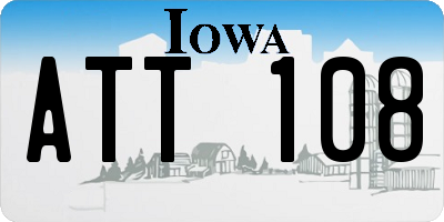 IA license plate ATT108
