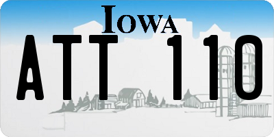 IA license plate ATT110