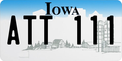 IA license plate ATT111