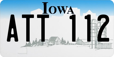IA license plate ATT112