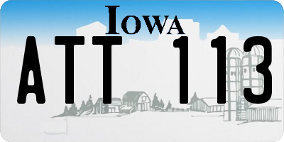 IA license plate ATT113