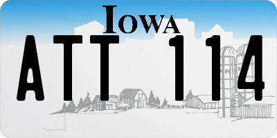 IA license plate ATT114