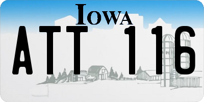 IA license plate ATT116