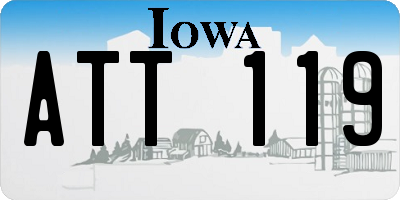 IA license plate ATT119