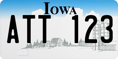 IA license plate ATT123