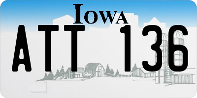 IA license plate ATT136
