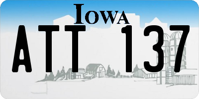 IA license plate ATT137