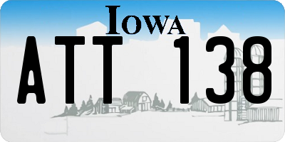IA license plate ATT138