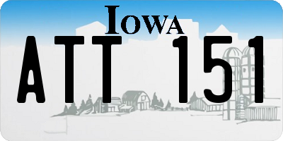 IA license plate ATT151