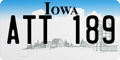 IA license plate ATT189