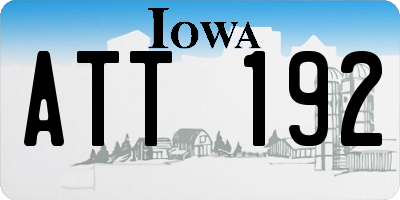 IA license plate ATT192