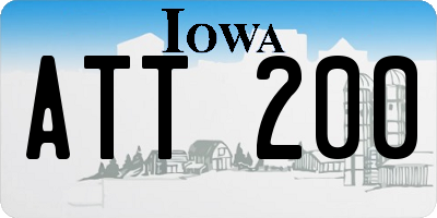 IA license plate ATT200