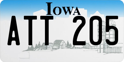 IA license plate ATT205