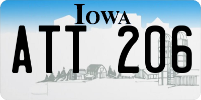 IA license plate ATT206