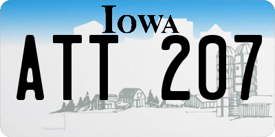 IA license plate ATT207