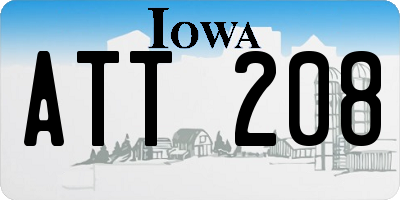 IA license plate ATT208