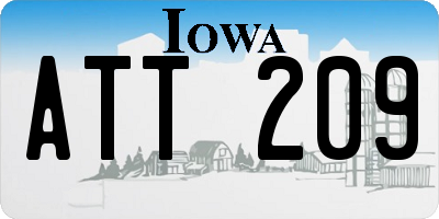 IA license plate ATT209