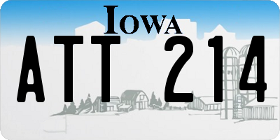 IA license plate ATT214
