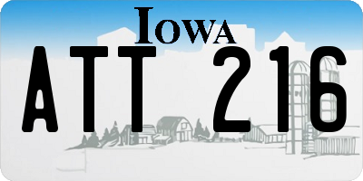 IA license plate ATT216