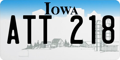 IA license plate ATT218