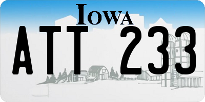 IA license plate ATT233