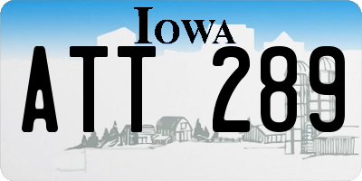 IA license plate ATT289
