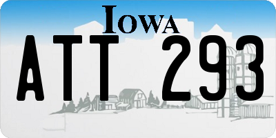 IA license plate ATT293