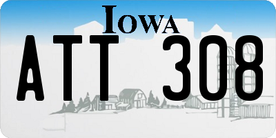 IA license plate ATT308