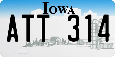 IA license plate ATT314