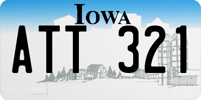 IA license plate ATT321