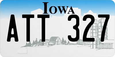 IA license plate ATT327