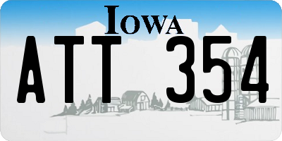 IA license plate ATT354