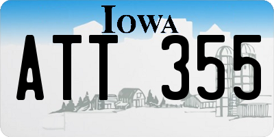 IA license plate ATT355