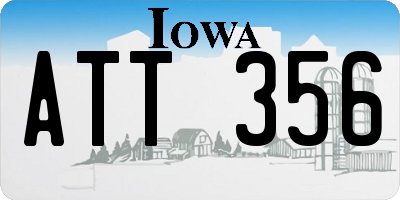 IA license plate ATT356
